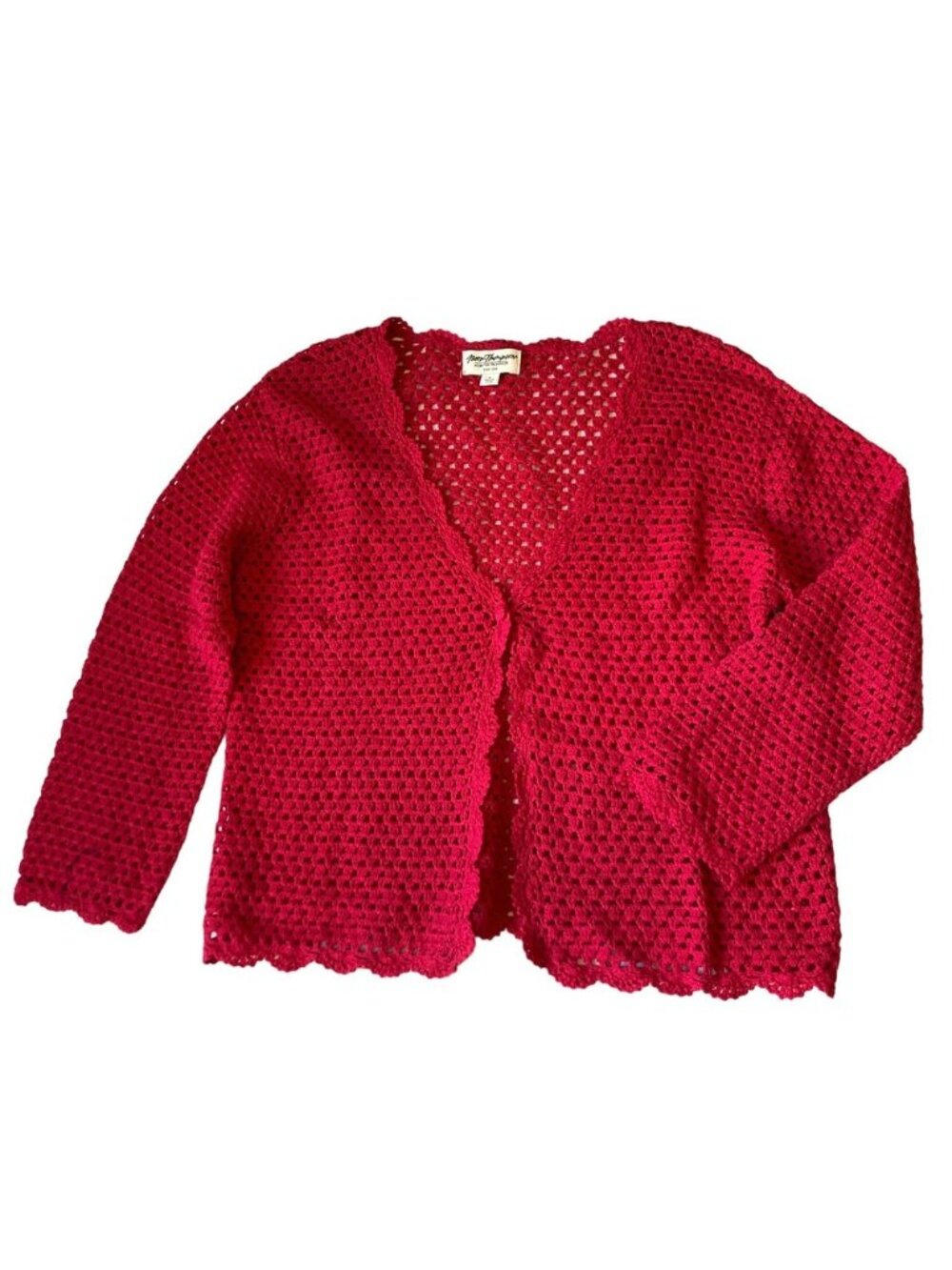 Crochet Linen Cotton Cardigan Size L